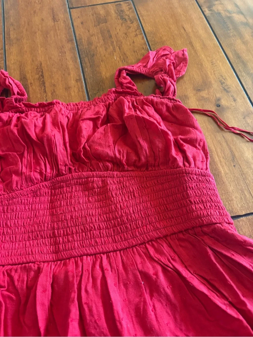 hollister red flowy dress